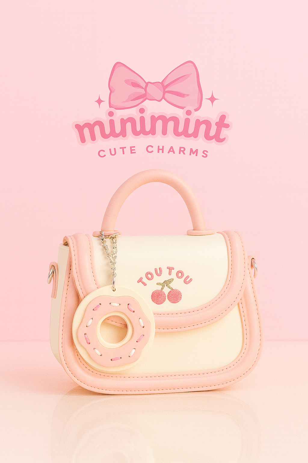 Donut Cherry Handbag โ Cute Aesthetic Bag With Donut Charm