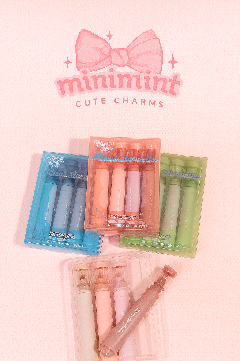 Glitter Highlighter Set – 4 Sparkle Colors | Pastel Glitter Ink | Cute Study & Journaling Pens