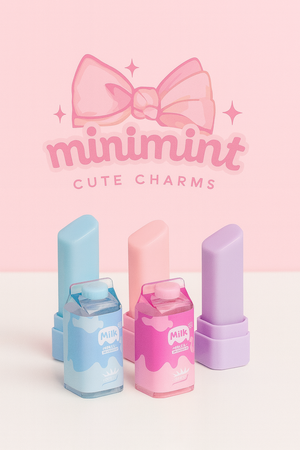 Milk Carton Eraser β Cute Pastel Mini Erasers | Soft & Smooth | School & Journaling Use