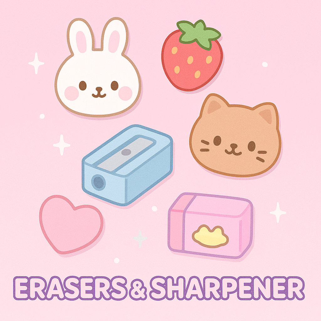 Erasers and sharpener