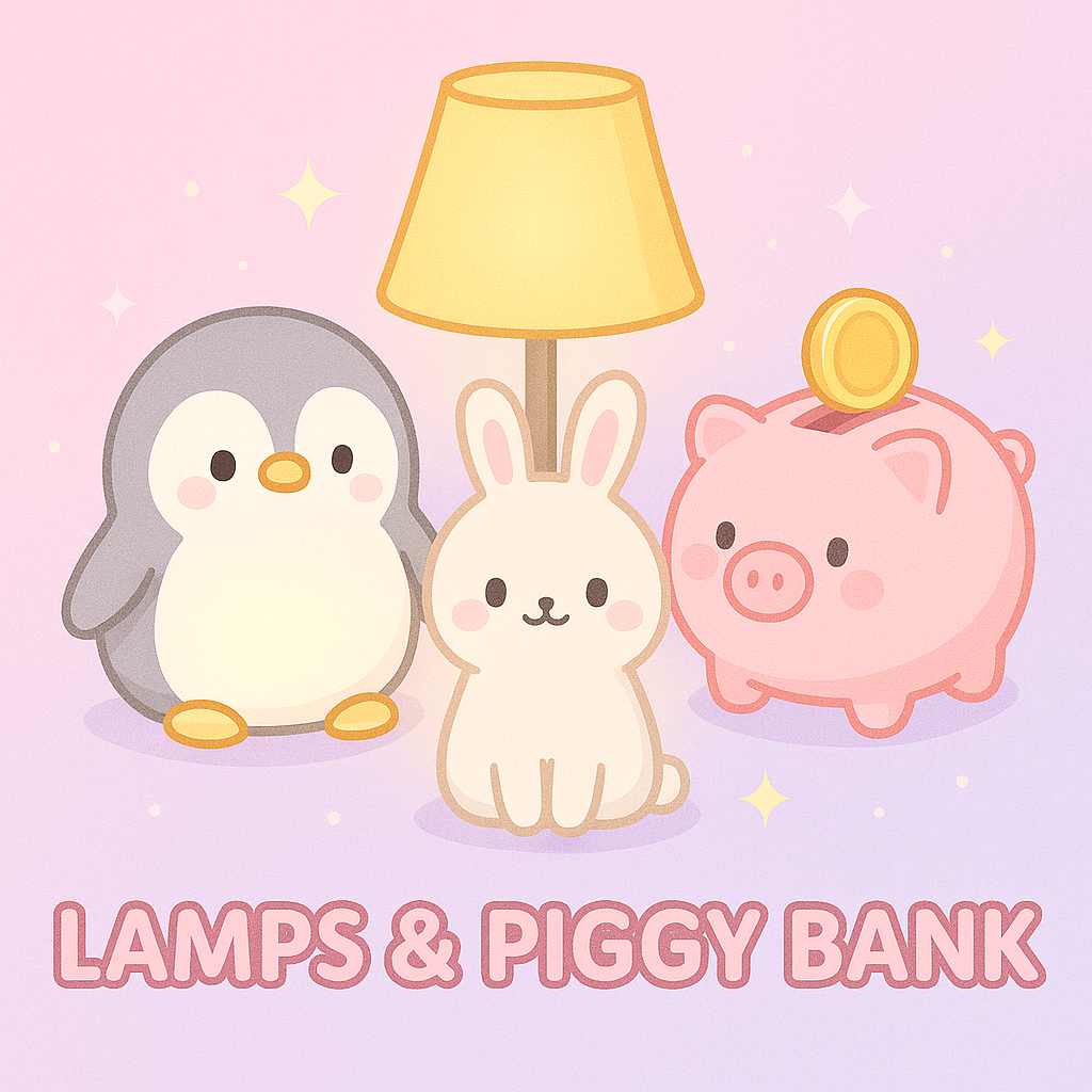 Lamps And Piggy Bank