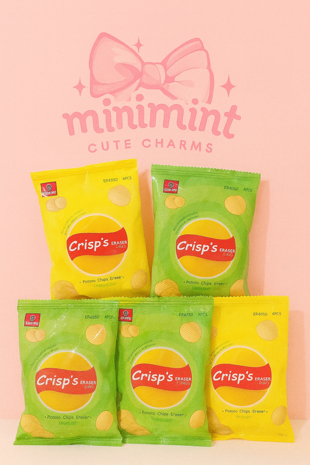 Crisp’s Potato Chips Eraser – Cute Snack Style Eraser Pack (4 PCS)