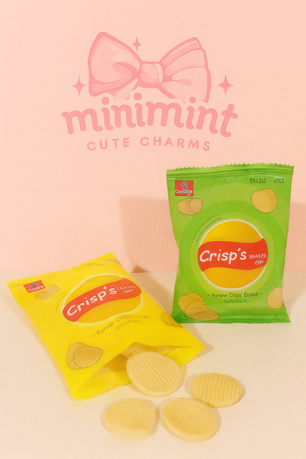 Crisp’s Potato Chips Eraser – Cute Snack Style Eraser Pack (4 PCS)