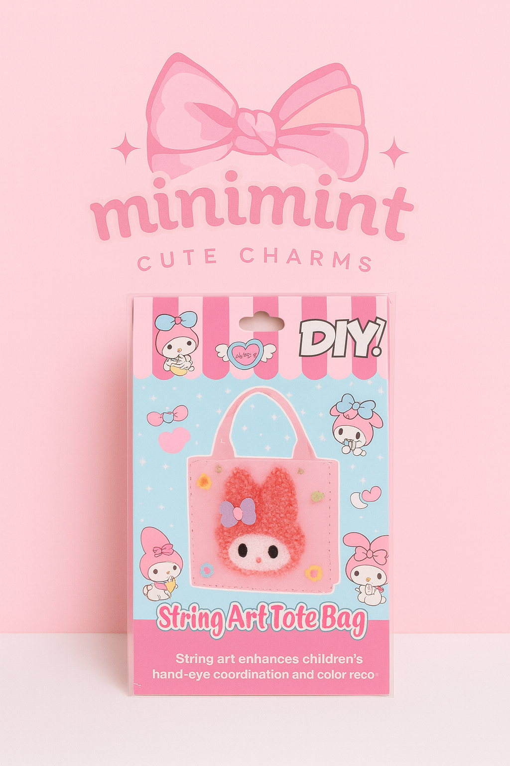 DIY String Art Tote Bag – Cute Cartoon Craft Kit for Kids