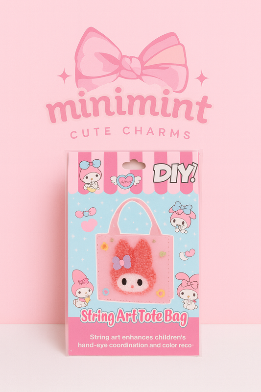 DIY String Art Tote Bag – Cute Cartoon Craft Kit for Kids