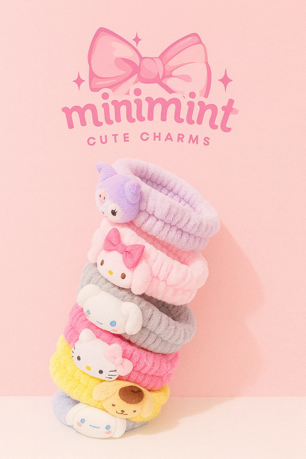 Cute Plush Character Makeup Headband – Soft Elastic Skincare Hairband (Minimint Edition)