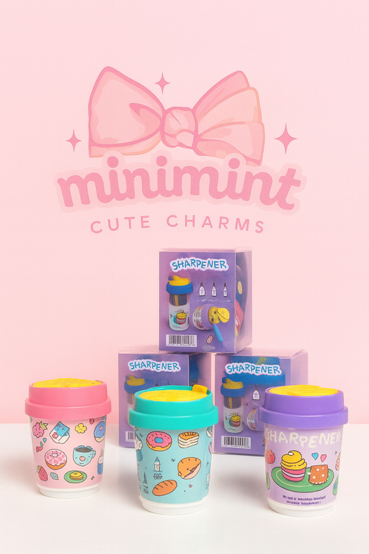 Cute Cup-Shaped Sharpener | Double Hole | Leak-Proof Dust Cup | Cartoon Design