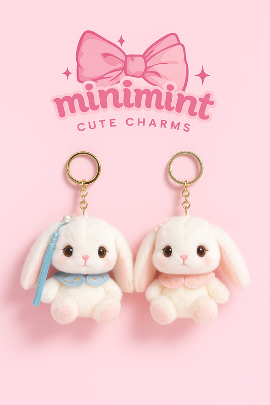 Plush Bunny Keychain – Soft Cute Bunny Bag Charm