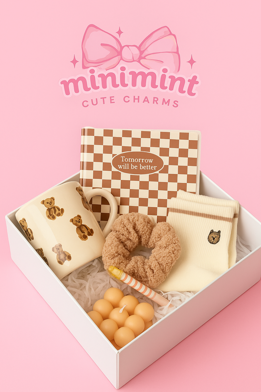 Cozy Teddy Gift Box – Aesthetic Brown Bear Set (5-in-1)