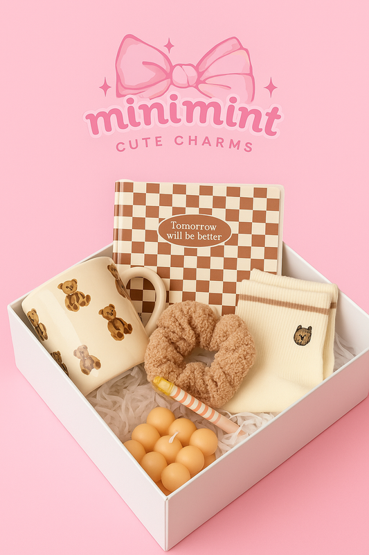 Cozy Teddy Gift Box – Aesthetic Brown Bear Set (5-in-1)