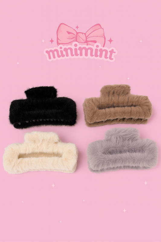 Furry Soft Hair Claw Clip – Winter Cozy Fluffy Jumbo Grip (4 Colors)