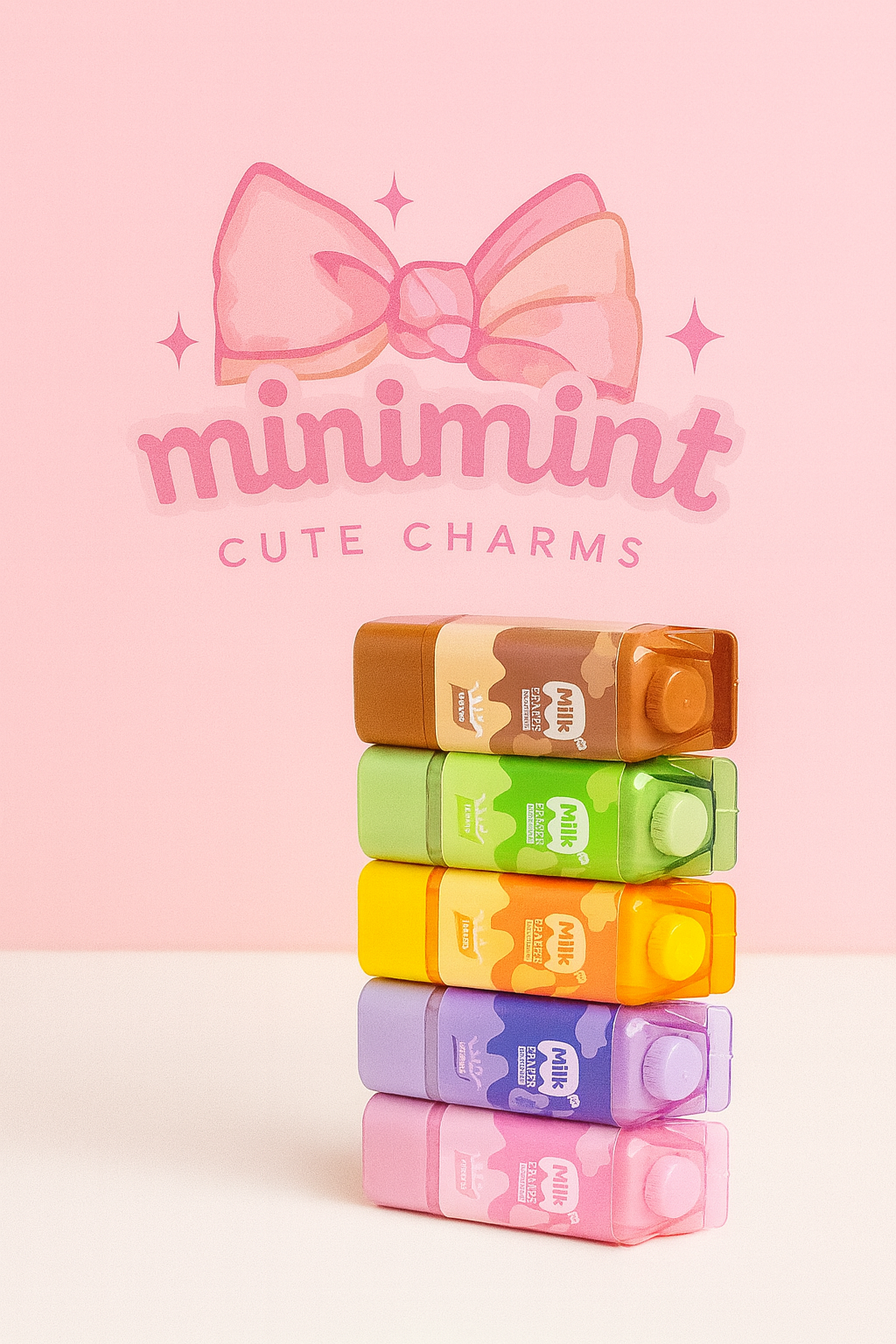 Milk Carton Eraser – Cute Pastel Mini Erasers | Soft & Smooth | School & Journaling Use