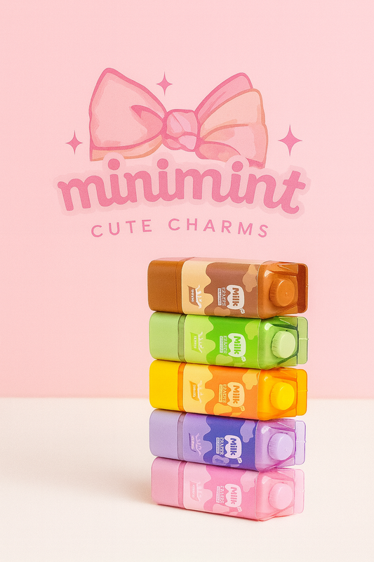 Milk Carton Eraser – Cute Pastel Mini Erasers | Soft & Smooth | School & Journaling Use
