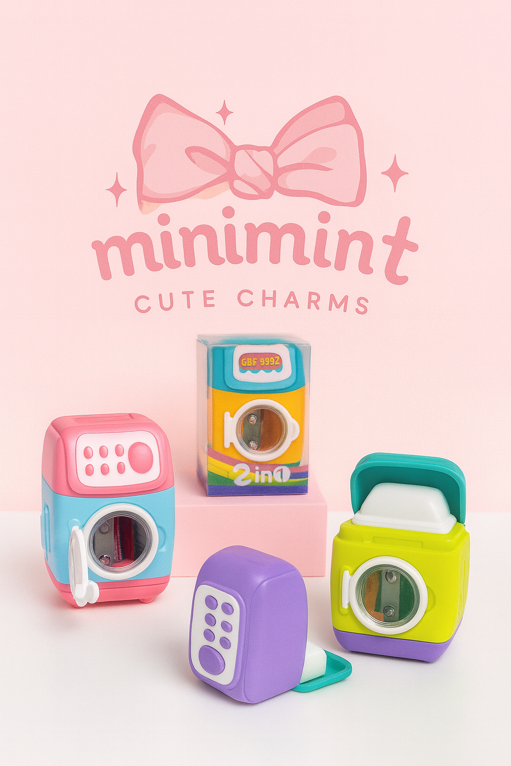 Washing Machine Sharpener – Cute 2-in-1 Pencil Sharpener | Kawaii Stationery